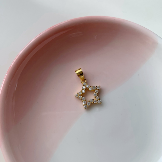 CIONDOLO STELLA VUOTA - Argento 925 placcato oro