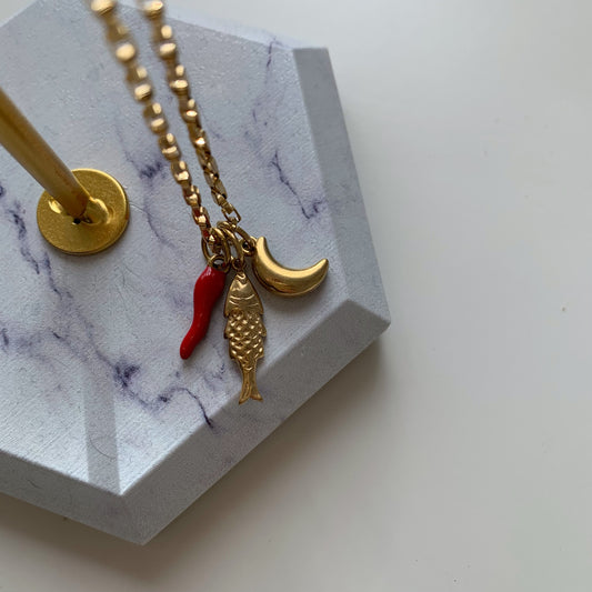 LUCKY FISH NECKLACE - Acciaio inossidabile