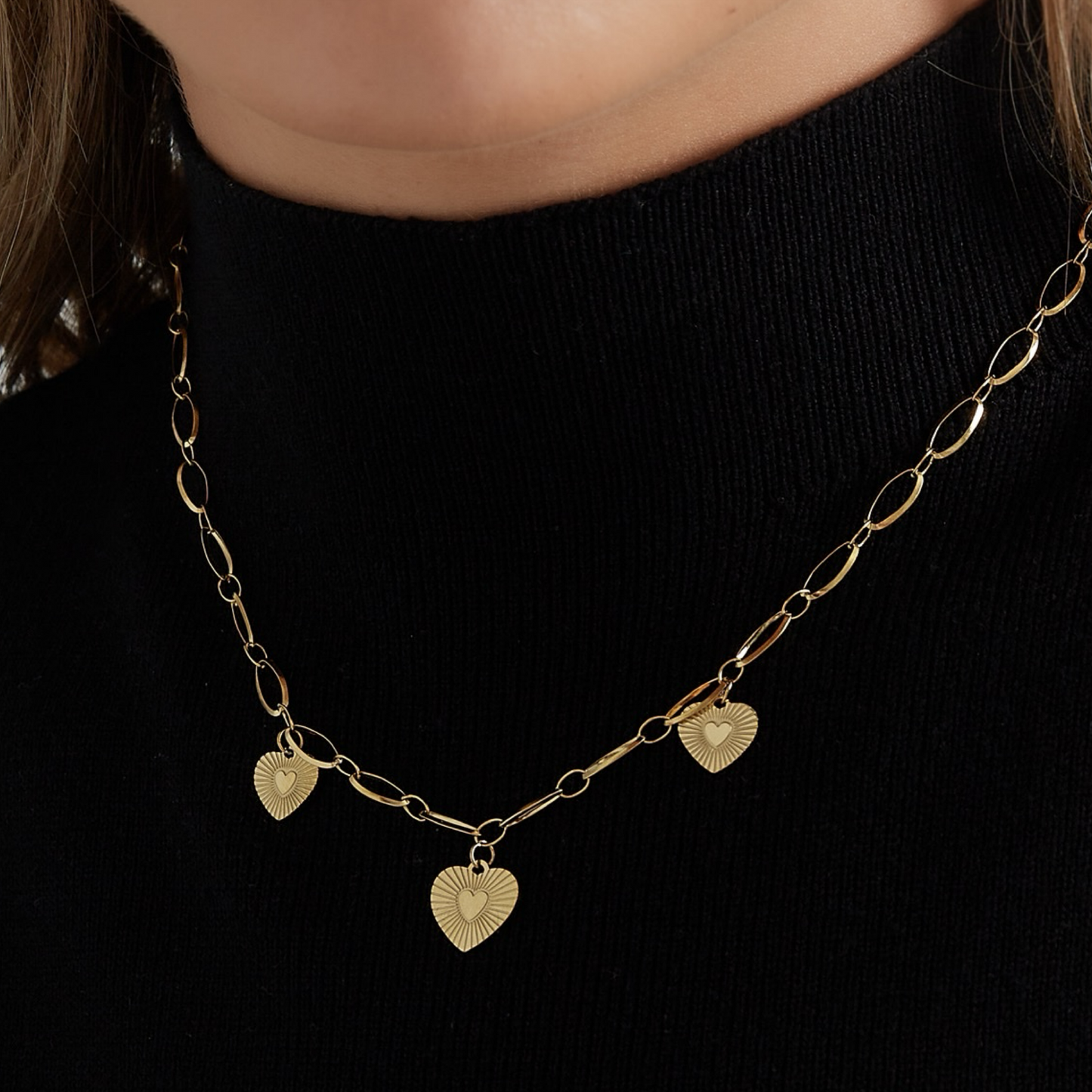 THREE HEARTS NECKLACE - Acciaio inossidabile