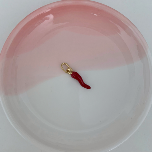 CIONDOLO CORNINO PORTA FORTUNA - Argento 925 placcato oro