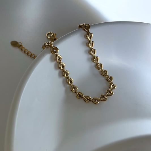 LINKED HEART BRACELET - Acciaio inossidabile