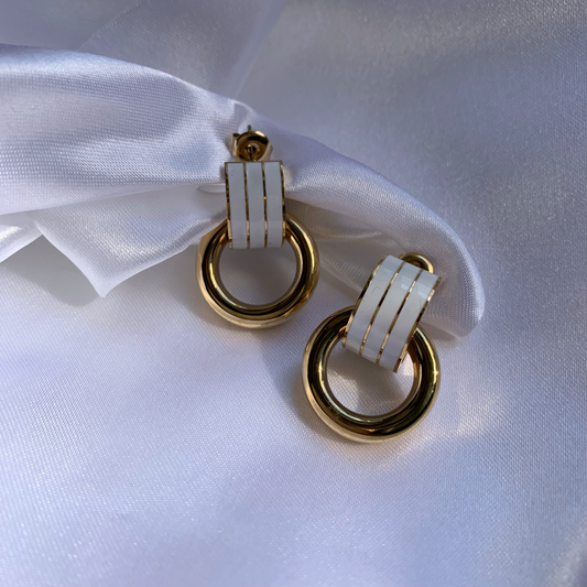 WHITE EARRINGS - Acciaio inossidabile