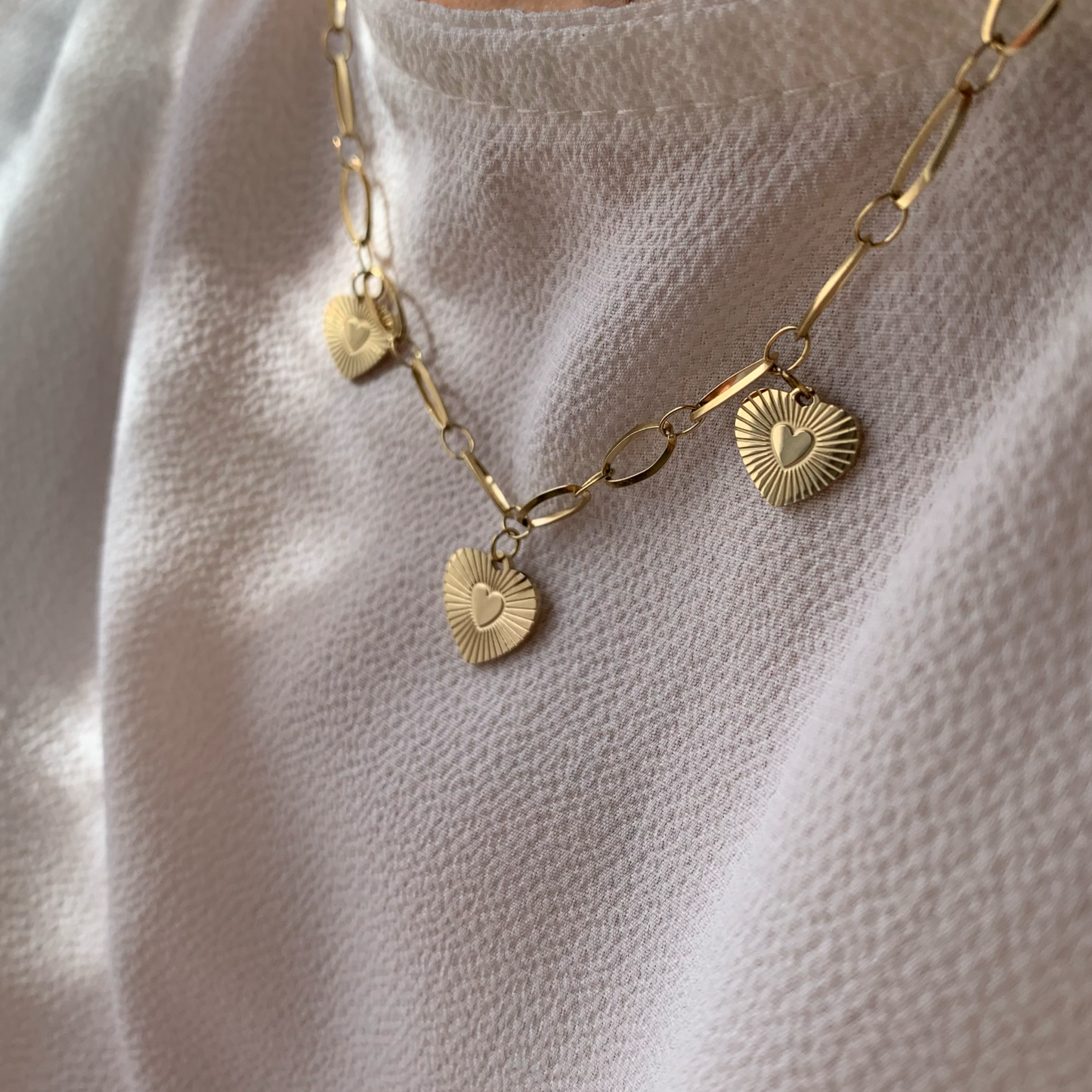 THREE HEARTS NECKLACE - Acciaio inossidabile