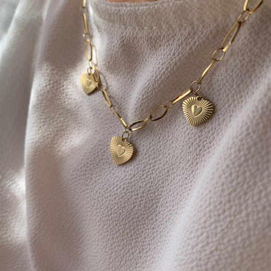 THREE HEARTS NECKLACE - Acciaio inossidabile