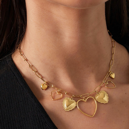 OPEN HEART NECKLACE - Acciaio inossidabile