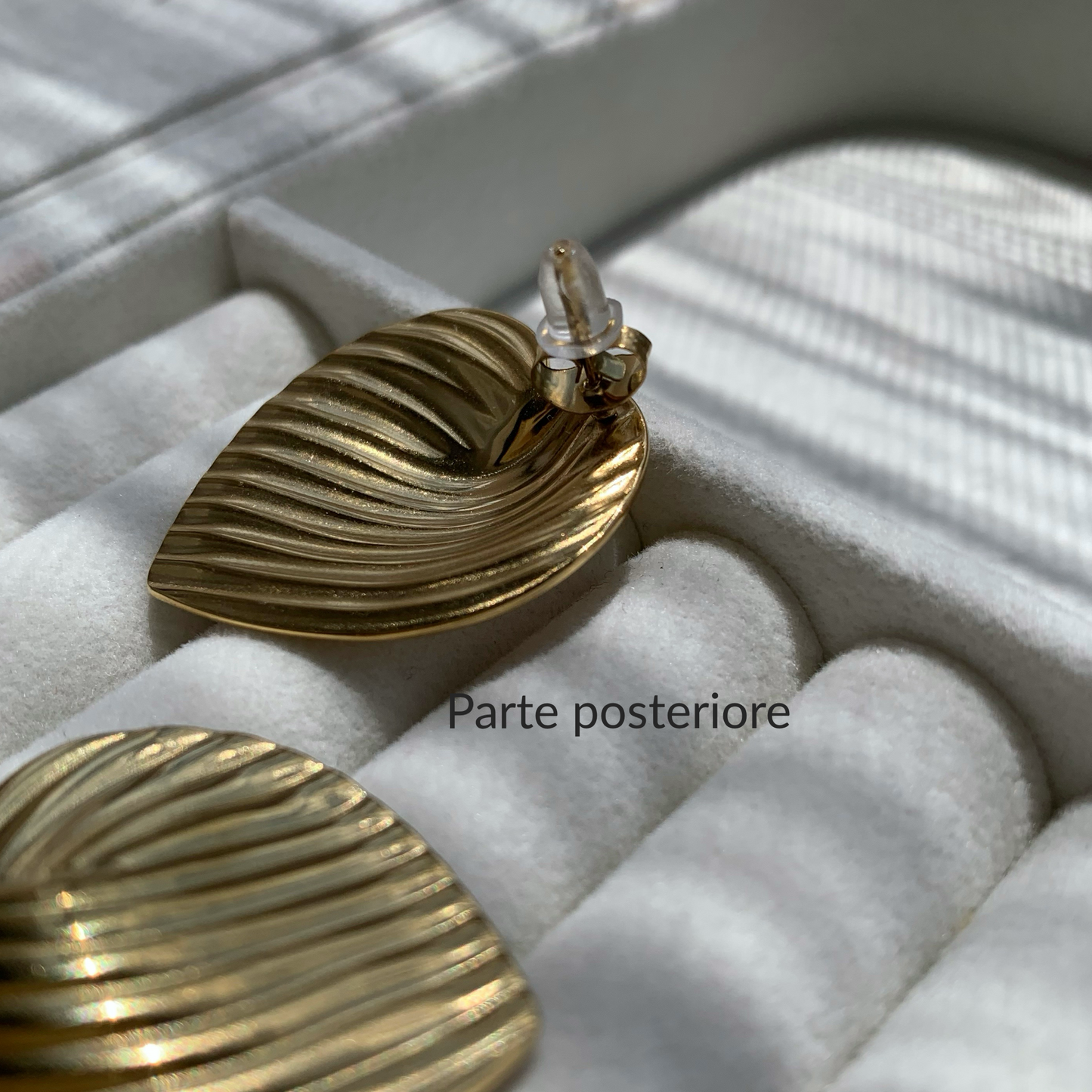 HEART BUTTON EARRINGS - Acciaio inossidabile