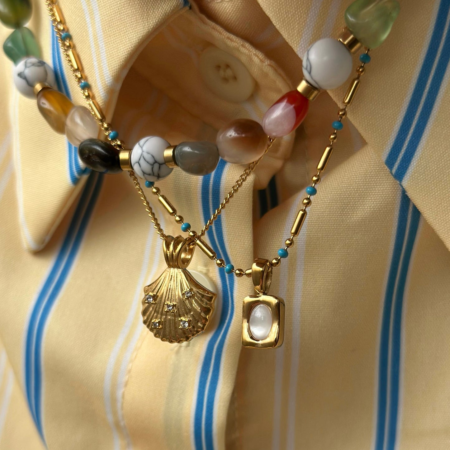 DIAMONDS SHELL CHAIN - Acciaio inossidabile