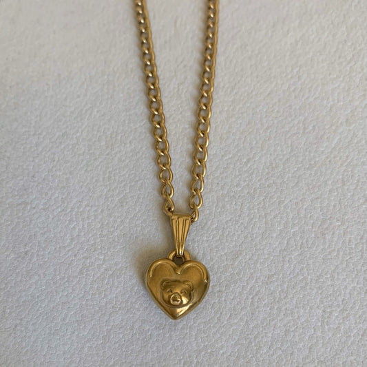 HEART BEAR NECKLACE- Acciaio inossidabile
