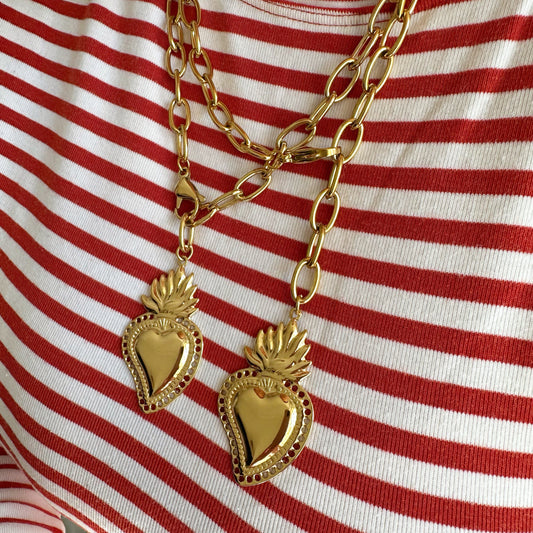 BIG HEART NECKLACE - Acciaio inossidabile