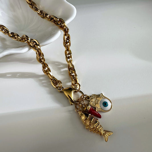 DIVINE AMULET NECKLACE  - Acciaio inossidabile
