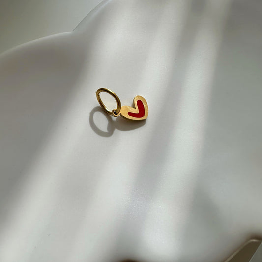 MICRO RED HEART CHARM - Acciaio inossidabile