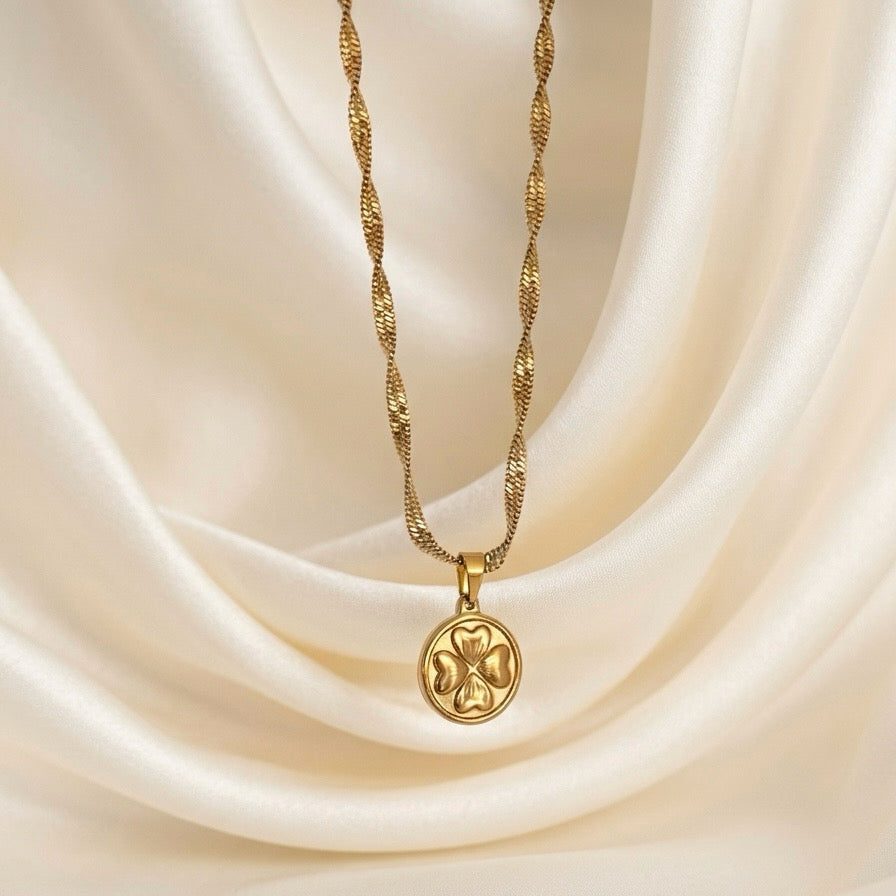 WHISPERING CLOVER NECKLACE - Acciaio inossidabile