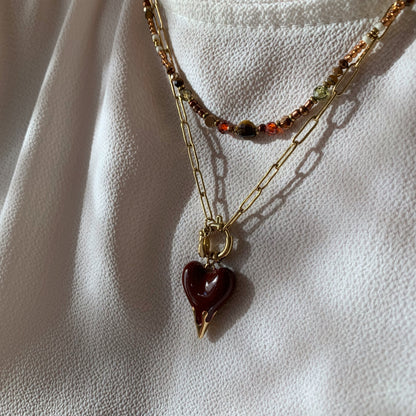 HEART ON FIRE NECKLACE - Acciaio inossidabile