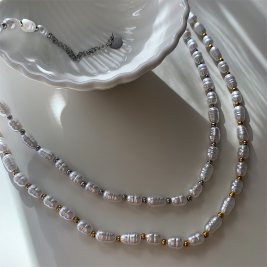 PEARLY NECKLACE - Acciaio inossidabile e perle