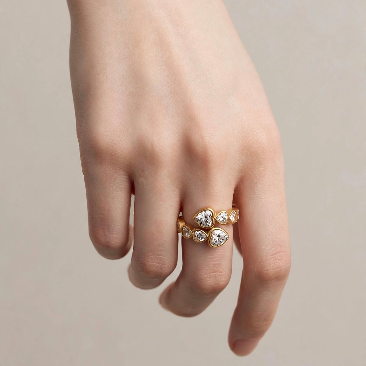 HEARTS RING - Acciaio inossidabile
