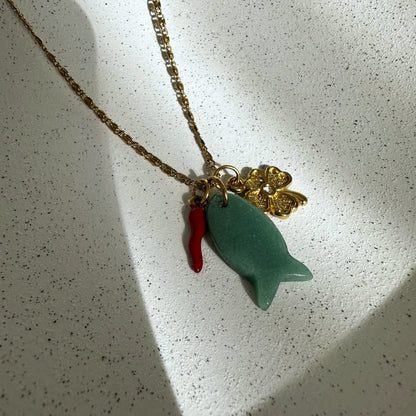 LUCKY FISH NECKLACE - Acciaio inossidabile