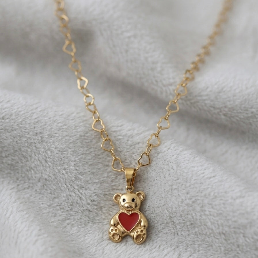 BEAR HEART NECKLACE - Acciaio inossidabile