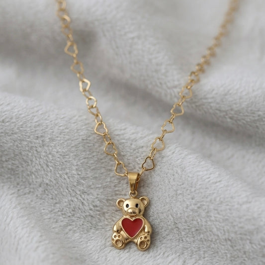 BEAR HEART NECKLACE - Acciaio inossidabile