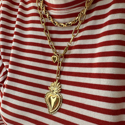 BIG HEART NECKLACE - Acciaio inossidabile