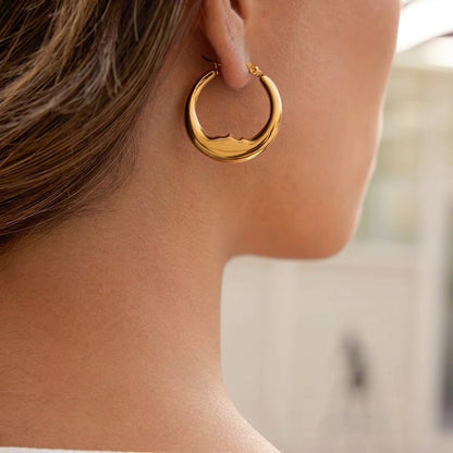 HALF MOON HOOPS - Acciaio inossidabile