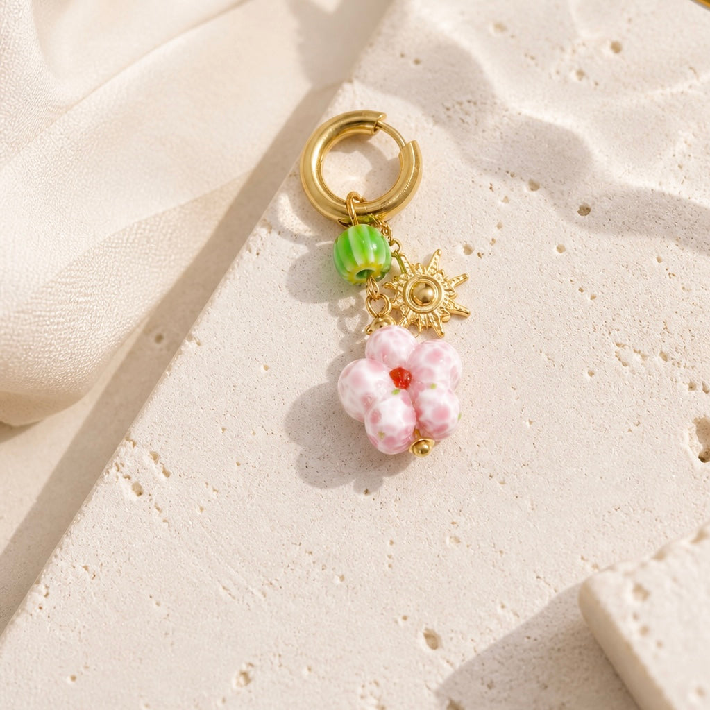 BEADED FLOWER HOOP - Acciaio inossidabile