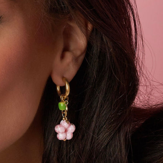BEADED FLOWER HOOP - Acciaio inossidabile