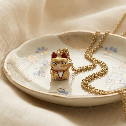 MANEKI-NEKO NECKLACE  - Acciaio inossidabile