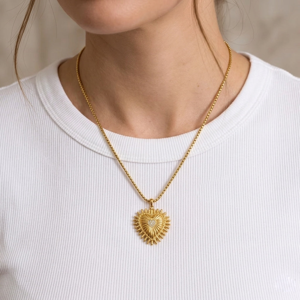 RADIANCE HEART NECKLACE - Acciaio inossidabile