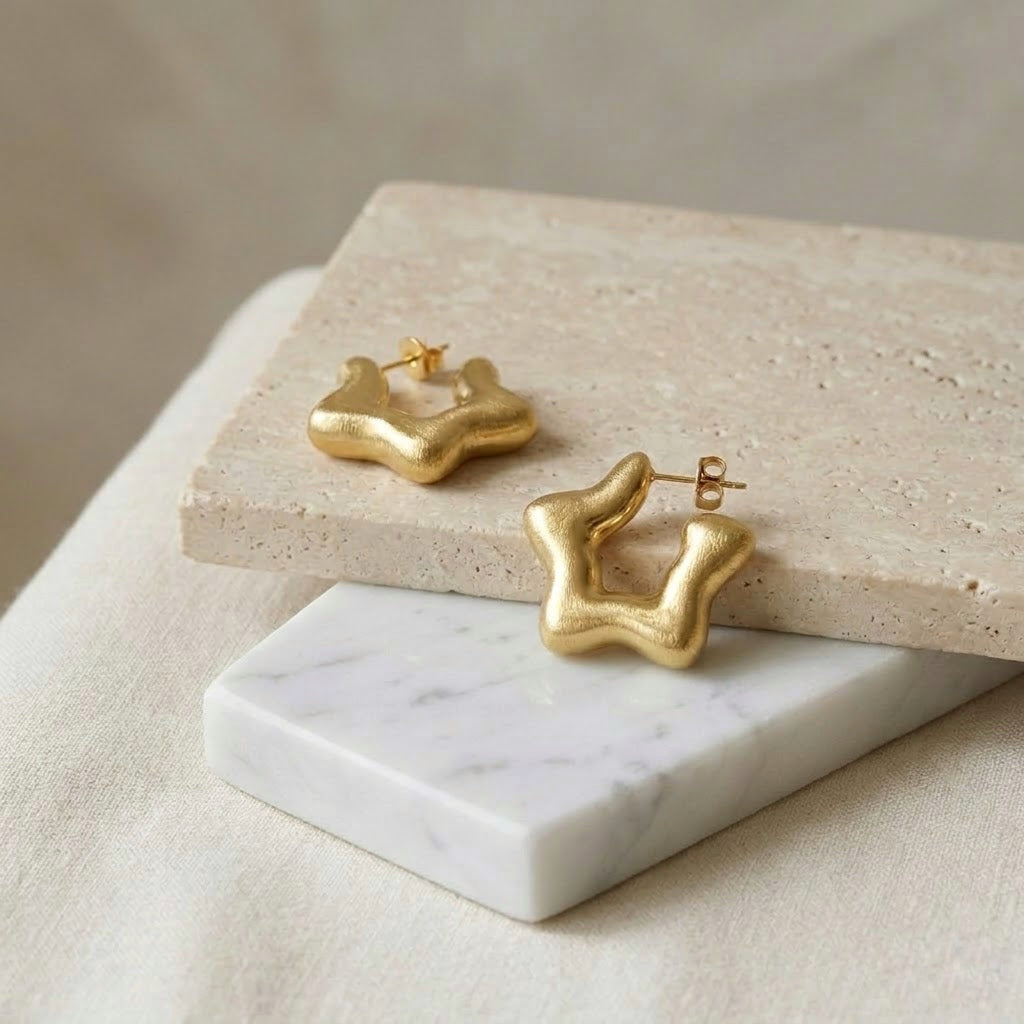 MATTE STARS EARRINGS - Acciaio inossidabile