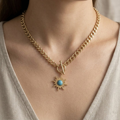 SUN FLOWER NECKLACE - Acciaio inossidabile