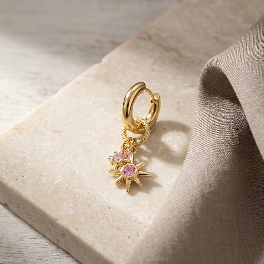 PINK STARLIGHT HOOP - Acciaio inossidabile