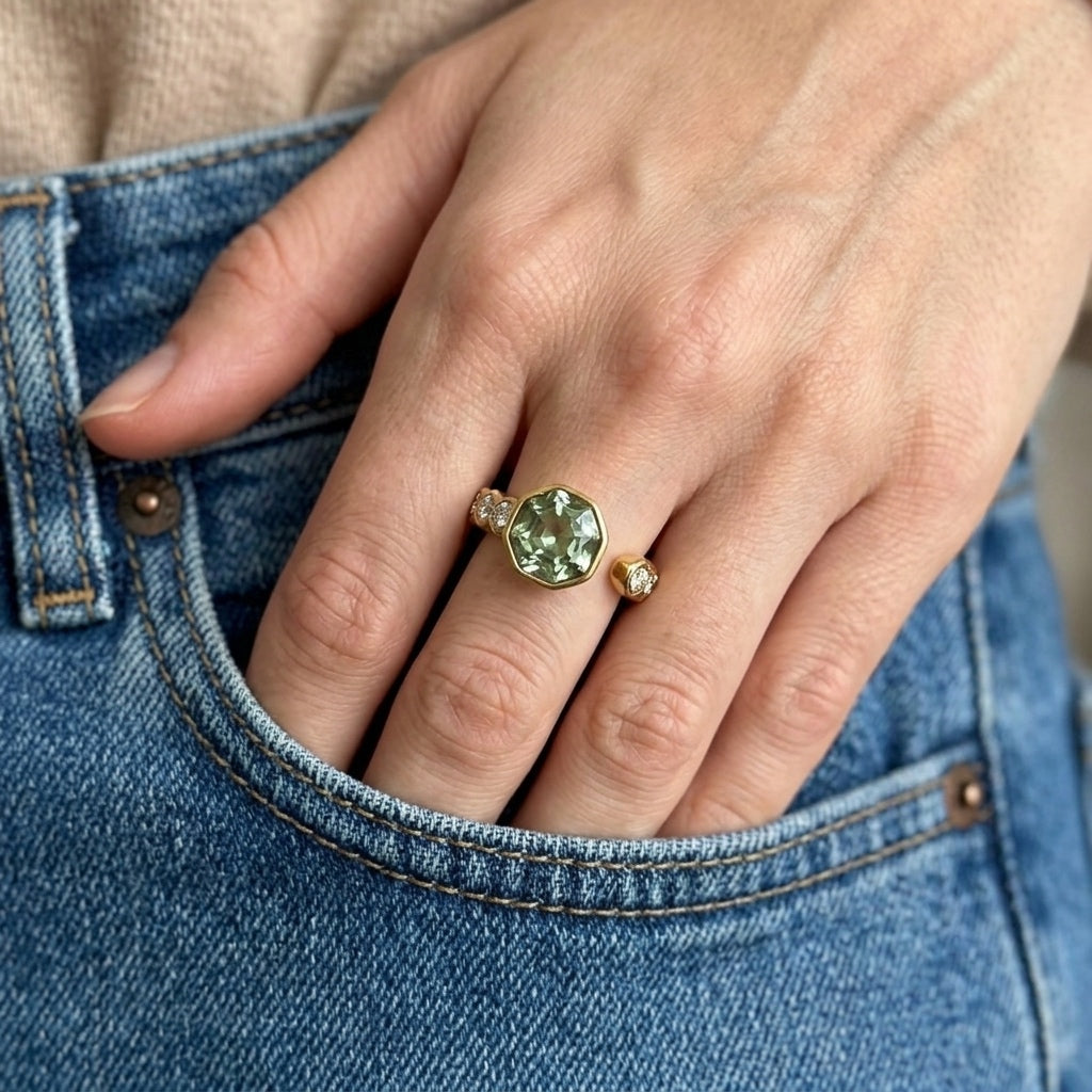 AQUAMARINE RING - Acciaio inossidabile