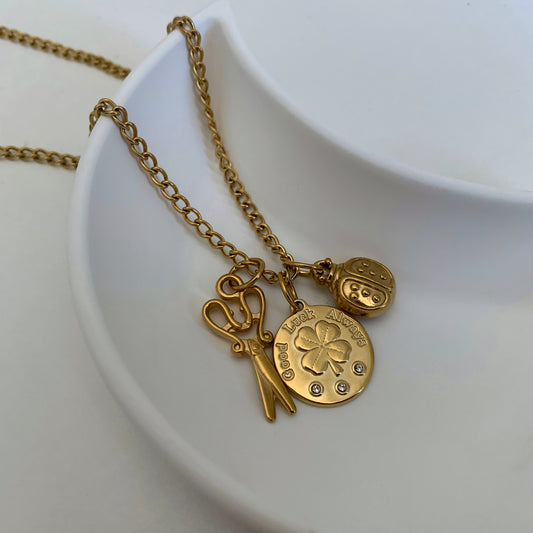 VINTAGE CHARMS NECKLACE - Acciaio inossidabile