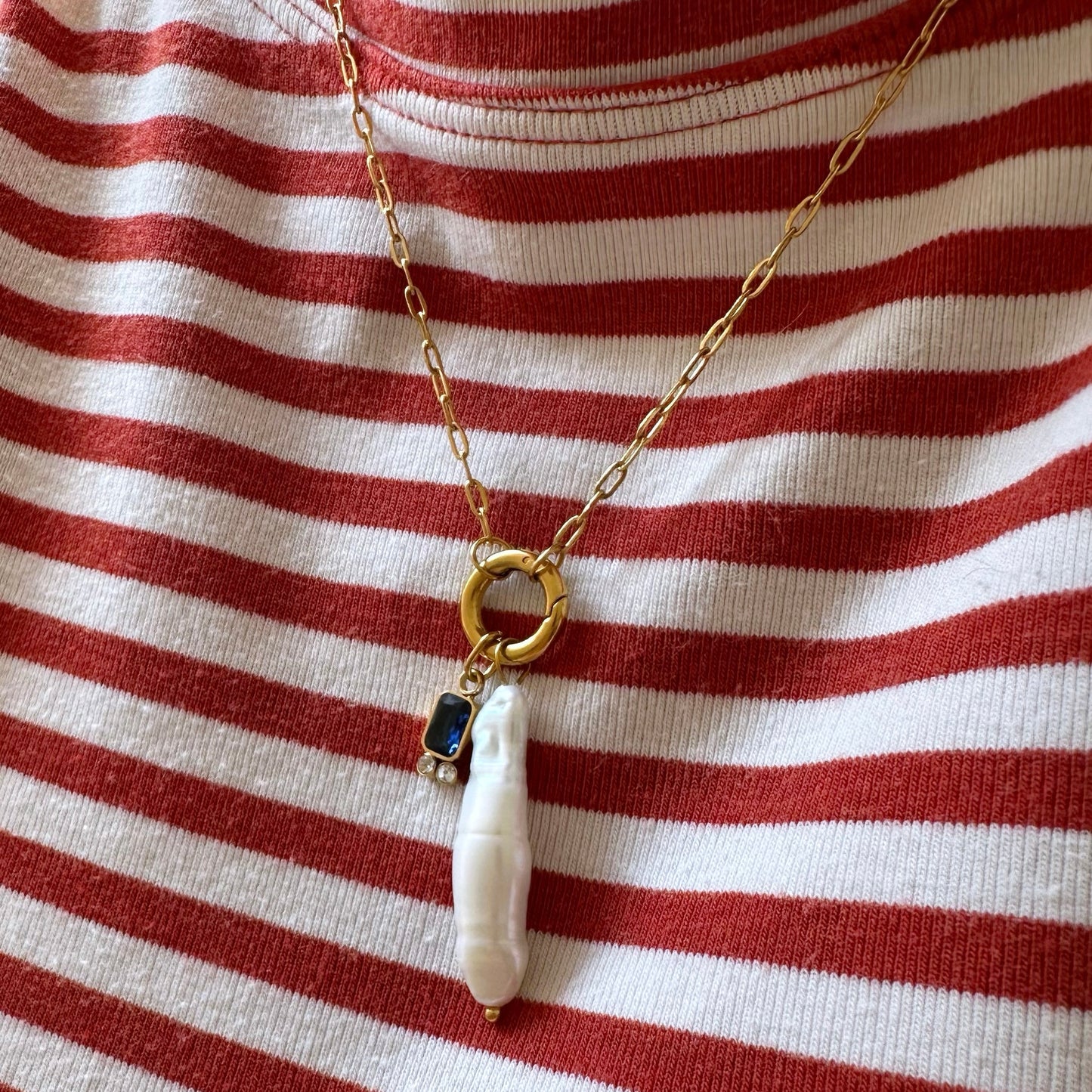 SALT & PEARL NECKLACE - Acciaio inossidabile