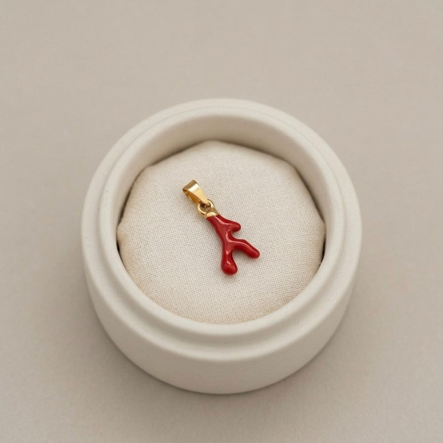 RED CORAL CHARM  - Acciaio inossidabile