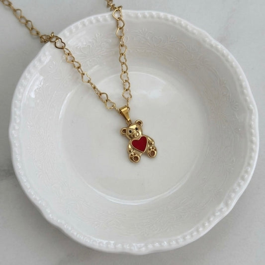 BEAR HEART NECKLACE - Acciaio inossidabile