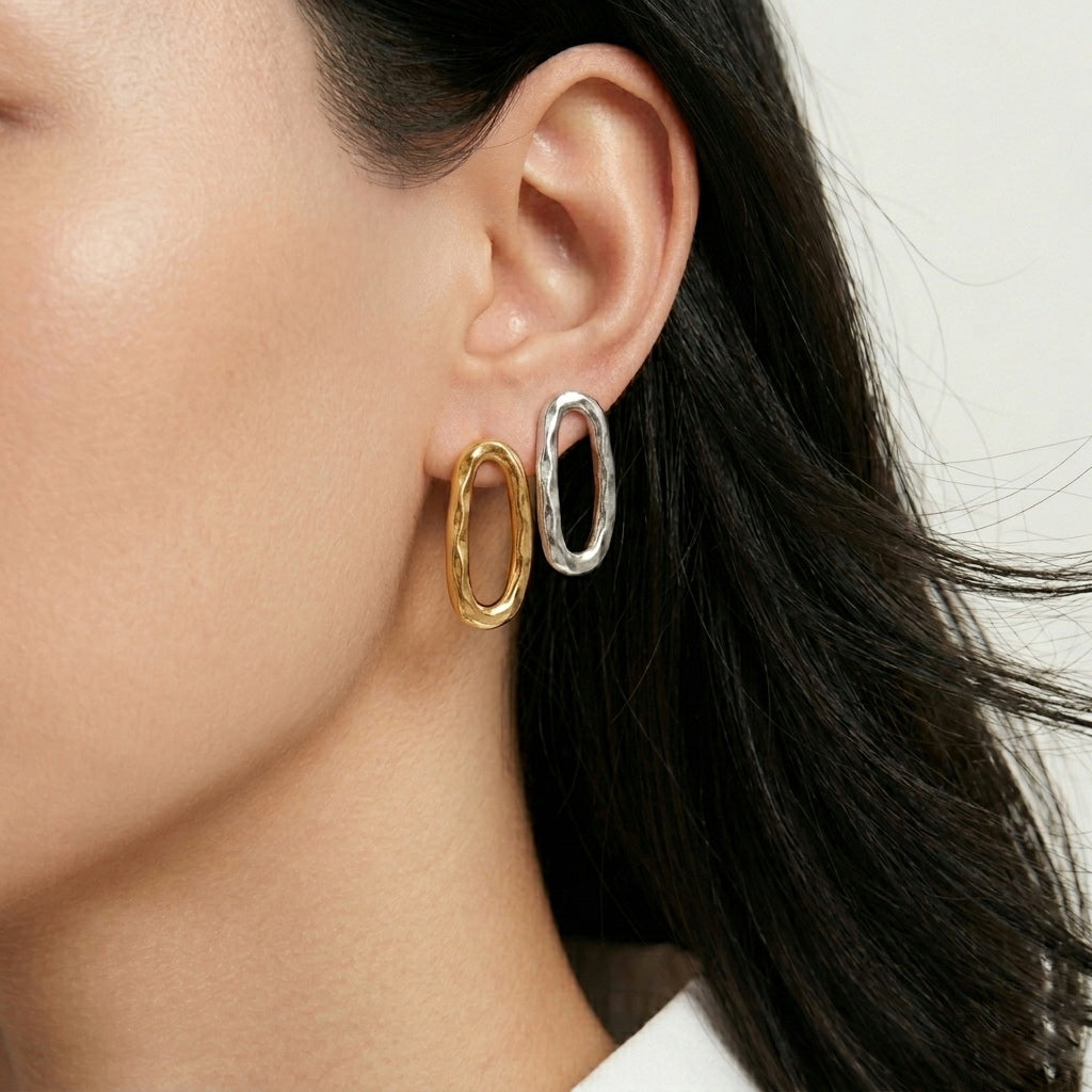 AMBER EARRINGS - Acciaio inossidabile