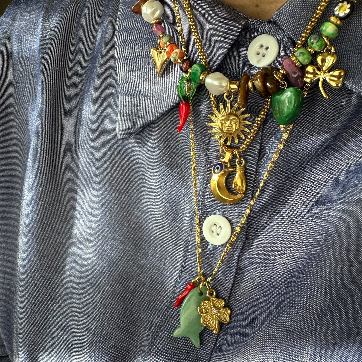 LUCKY FISH NECKLACE - Acciaio inossidabile