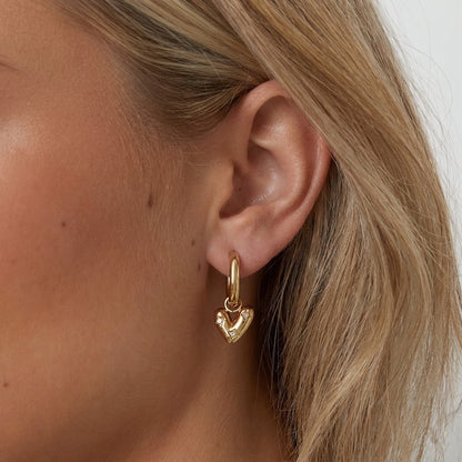 HEART OVAL EARRING - Acciaio inossidabile