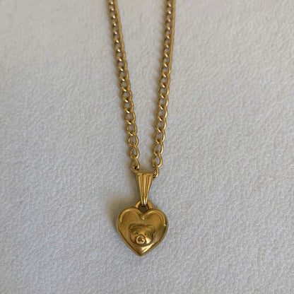 HEART BEAR NECKLACE- Acciaio inossidabile