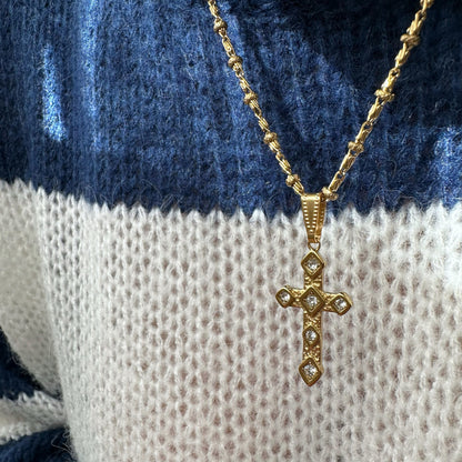 VINTAGE CROSS NECKLACE - Acciaio inossidabile