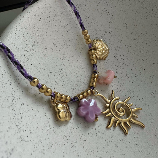 PURPLE VIBES NECKLACE - Acciaio inossidabile