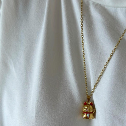 MANEKI-NEKO NECKLACE  - Acciaio inossidabile