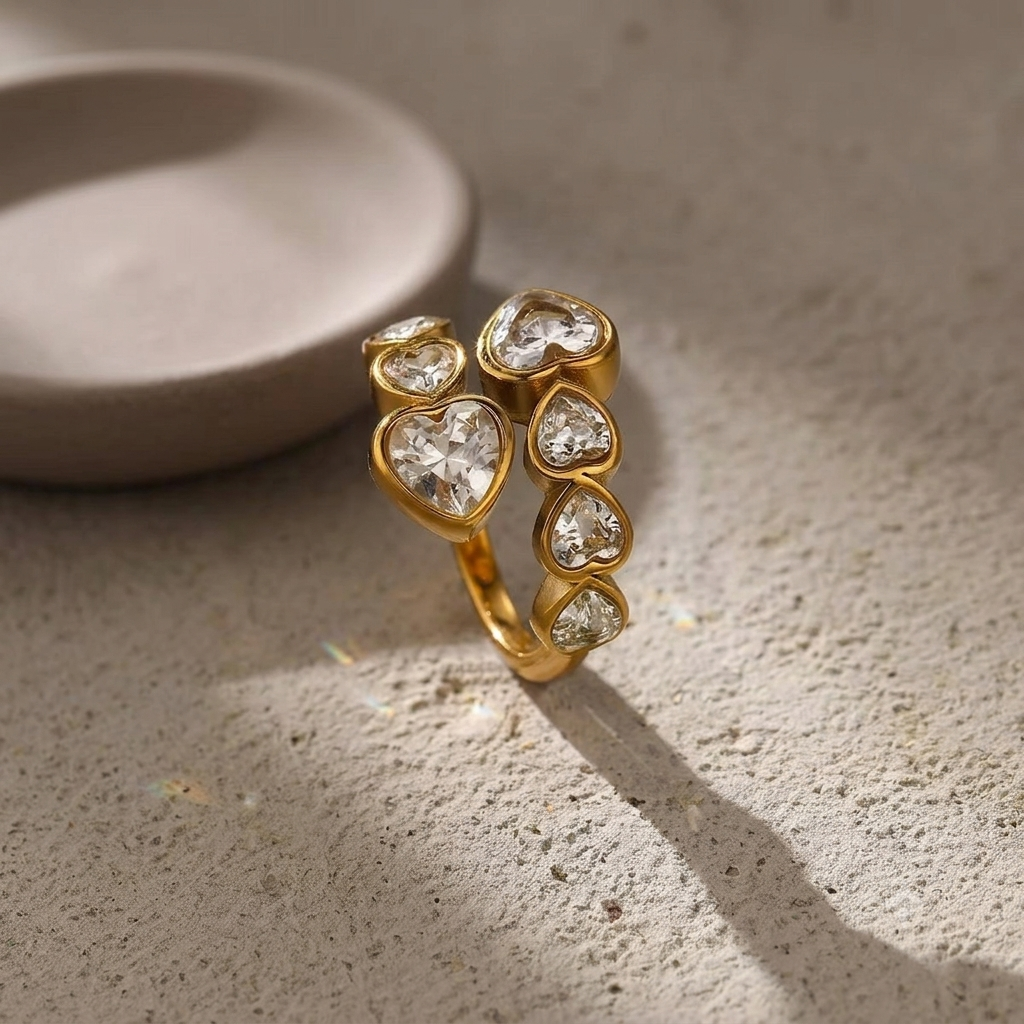 HEARTS RING - Acciaio inossidabile