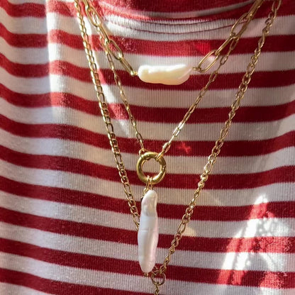SALT & PEARL NECKLACE - Acciaio inossidabile