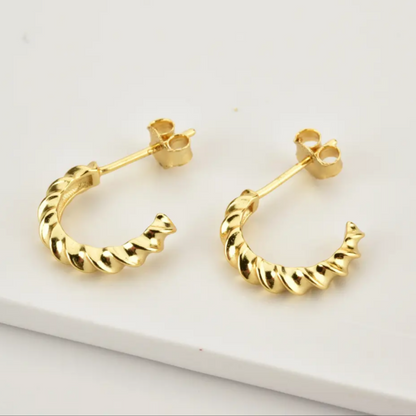 CROISSANT HOOPS - Argento 925 placcato oro